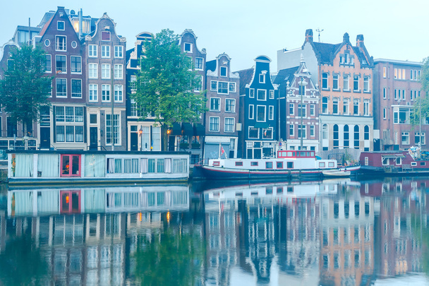 Amsterdam. City Canal at dawn. - Photo, Image