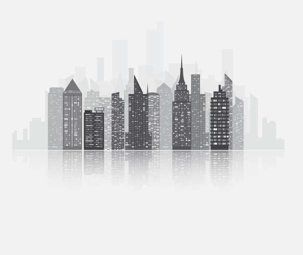 シティビューの高層ビル - ベクター画像
