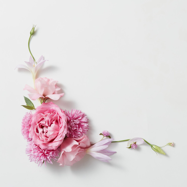 flowers frame in white background - Foto, imagen