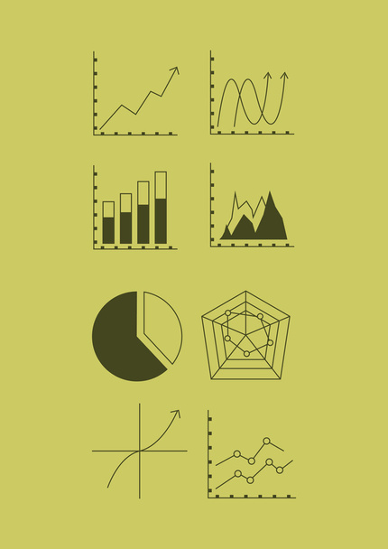 graph chart with business related icons image - Vector, Image