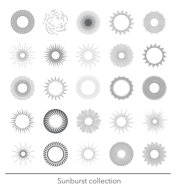 Collection Sunbursts. Illustration vectorielle
. - Vecteur, image