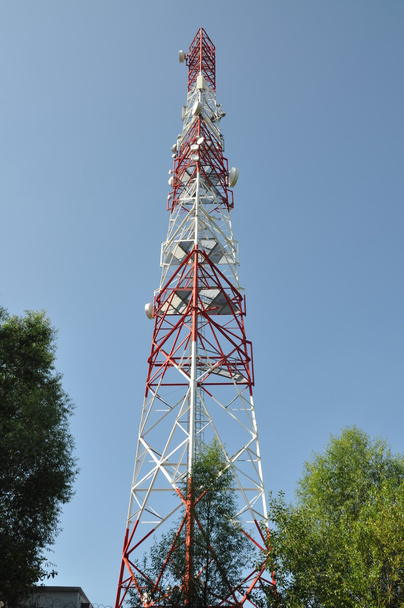 Telecommunication tower against the sky - Photo, Image