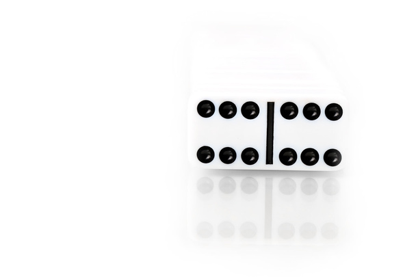 Domino effect - row of white dominoes on white background - Photo, Image