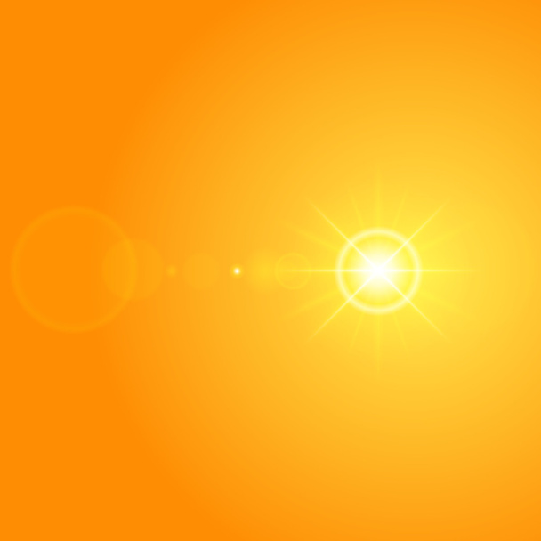 Ήλιος με φακό φωτοβολίδα φώτα πρότυπο και διάνυσμα φόντο. - Διάνυσμα, εικόνα