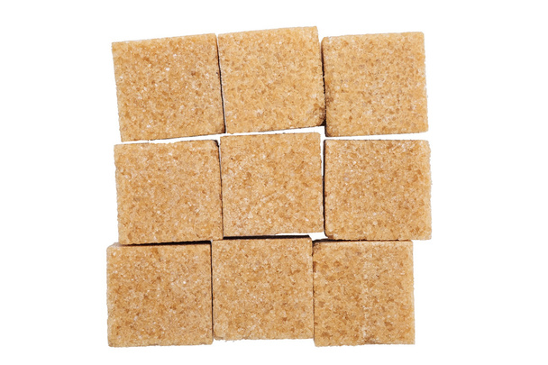 Brown sugar isolated on white - Fotó, kép