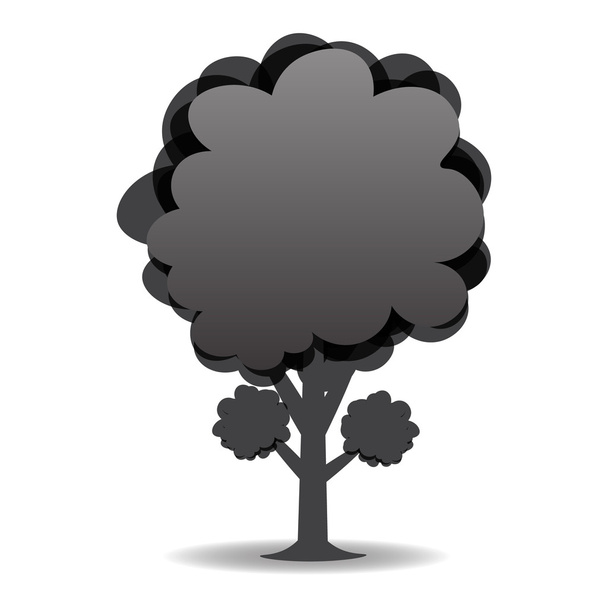 A stylized drawing of a tree. Black-and-white design. illustration - Vetor, Imagem