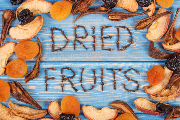 Frame of ingredients for preparing beverage or compote of dried fruits, healthy nutrition - Fotografie, Obrázek