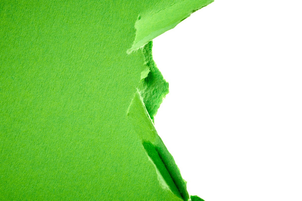 yırtık yeşil kağıt - Fotoğraf, Görsel