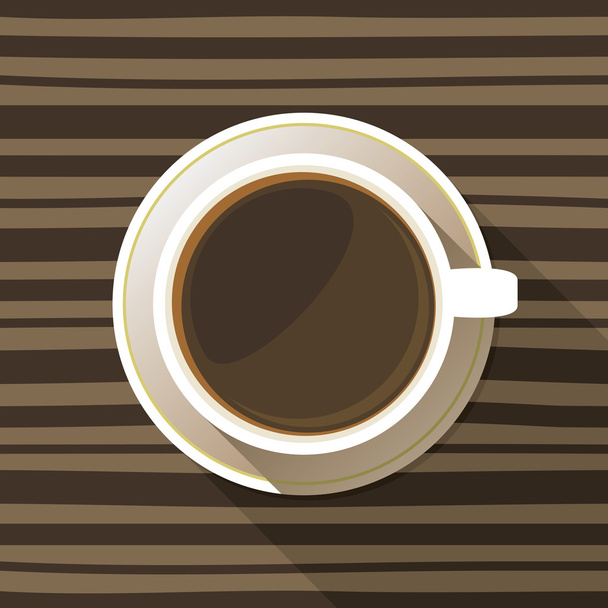 コーヒー カップ上面フラット アイコン - ベクター画像