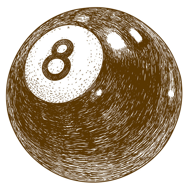 engraving illustration of billiards ball - Vector, Image