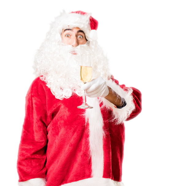 santa claus with a drink - Фото, зображення