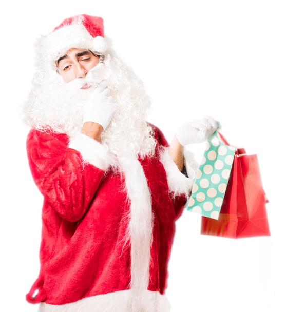santa claus with shopping bags - Photo, image