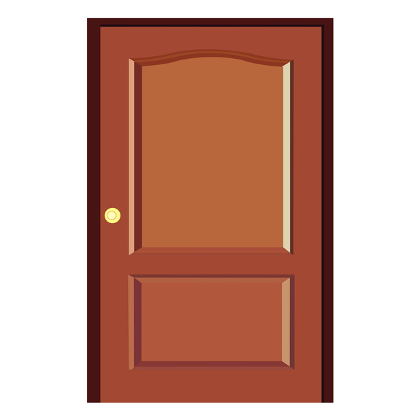 Ξύλινη πόρτα απομονωμένη εικονογράφηση - Διάνυσμα, εικόνα