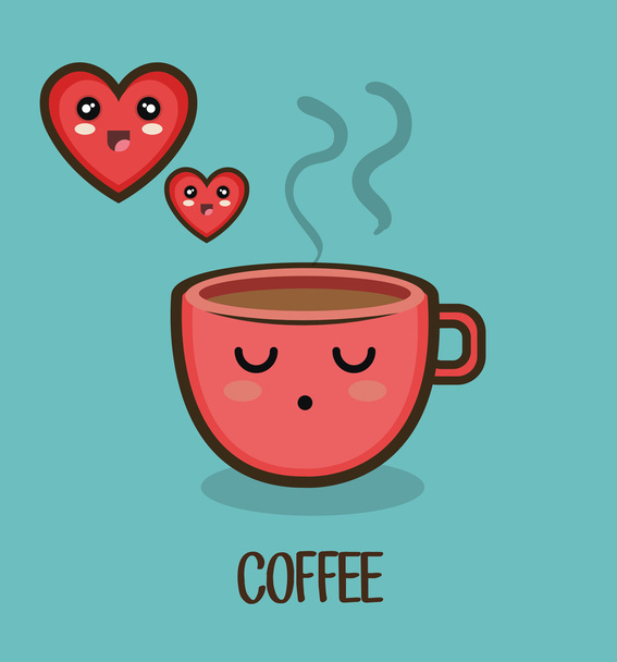 cup kahvi rakkaus sydän merkki suunnittelu eristetty
 - Vektori, kuva