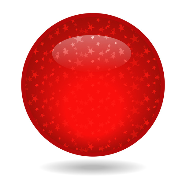 Το γυαλιστερό κόκκινο κύκλο με ένα αστέρι στο εσωτερικό. - Διάνυσμα, εικόνα
