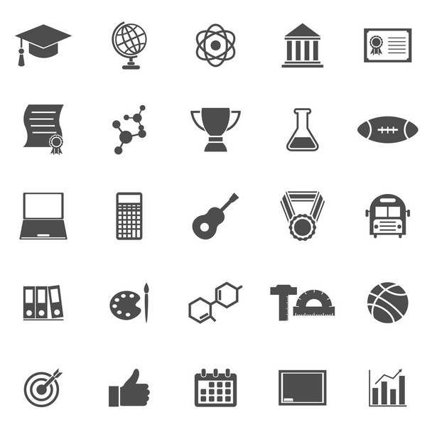 College-Symbole auf weißem Hintergrund - Vektor, Bild