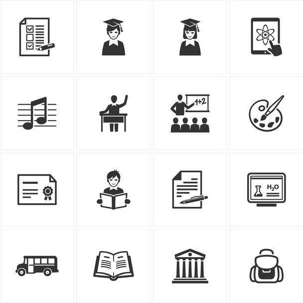 Iconos escolares y educativos-Set 2
 - Vector, imagen