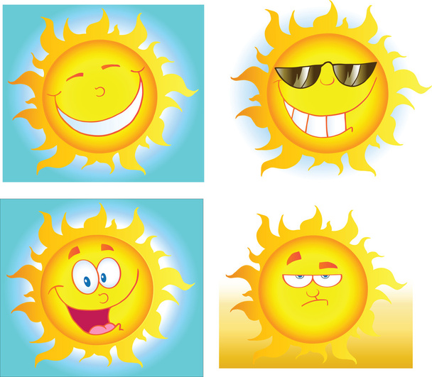 Different Sun Cartoon Characters - Photo, Image