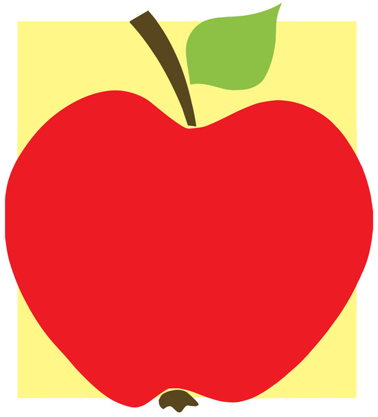 Manzana roja con fondo amarillo
 - Foto, Imagen