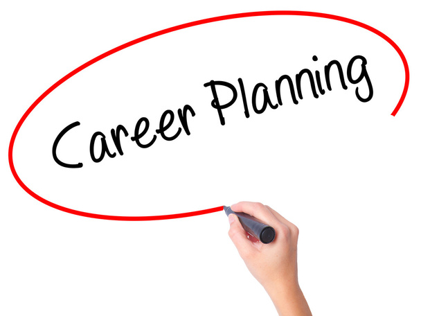 Women Hand writing Career Planning with black marker on visual s - Photo, Image