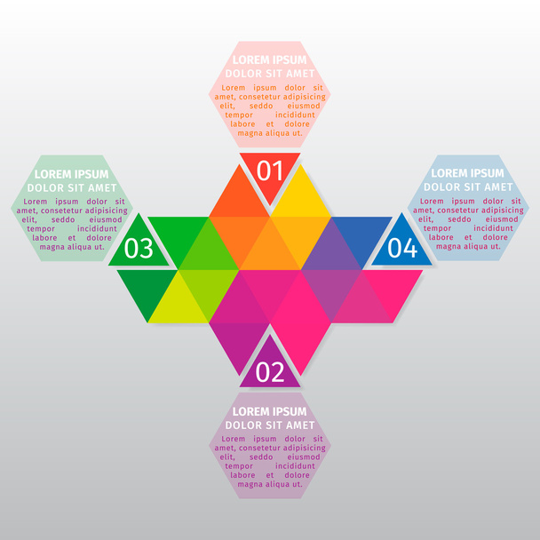 Vector infographic template from hexagon. - Vektor, Bild