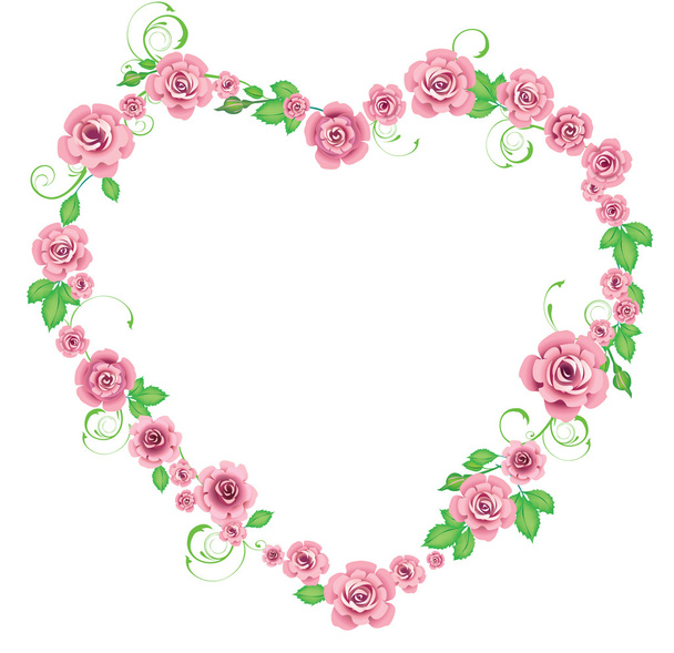 Frame with roses - Vector, imagen
