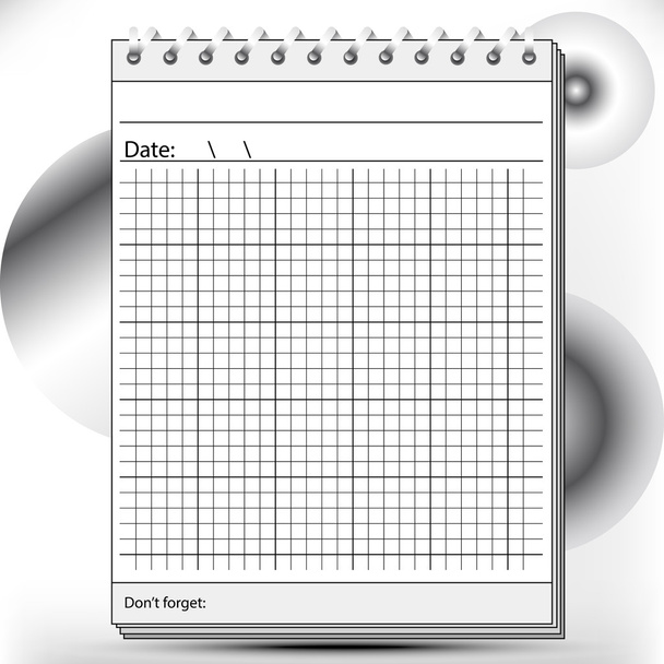 αριθμητική μπλοκ σημειώσεων σε μαύρο και άσπρο - Διάνυσμα, εικόνα
