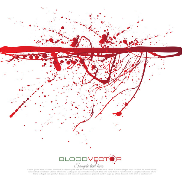 Blood splatter isolated on white background, vector design  - Вектор, зображення