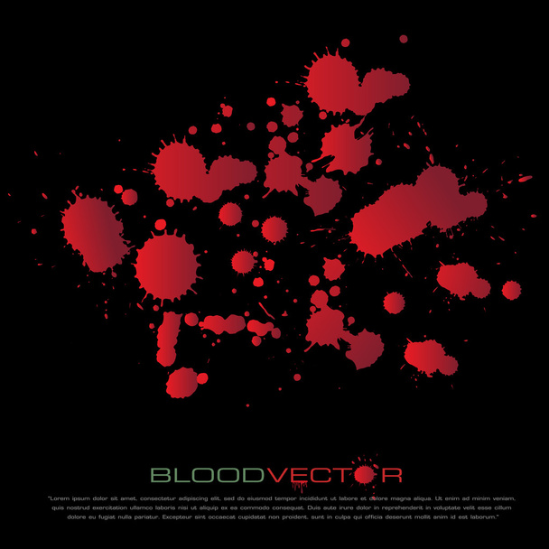 Resumen Salpicadura de sangre aislada sobre fondo negro, vector des
 - Vector, Imagen