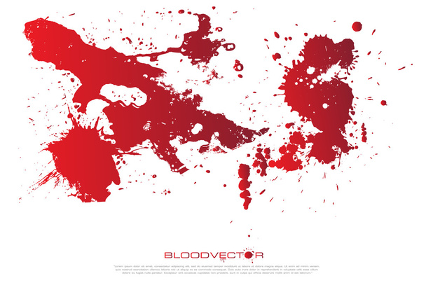 Abstract Blood splatter isolated on White background, vector des - Vetor, Imagem