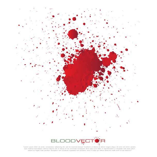 Blood splatter isolated on white background, vector design  - Вектор, зображення