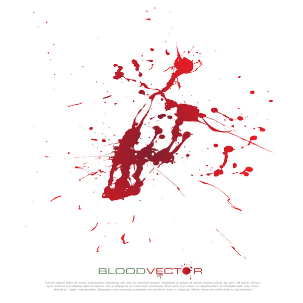 Blood splatter isolated on white background, vector design  - Vetor, Imagem