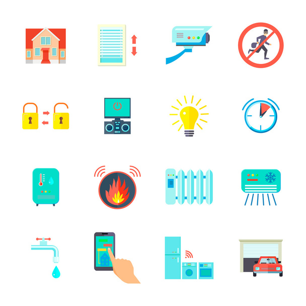 Smart Home Icons Set - Vector, Image