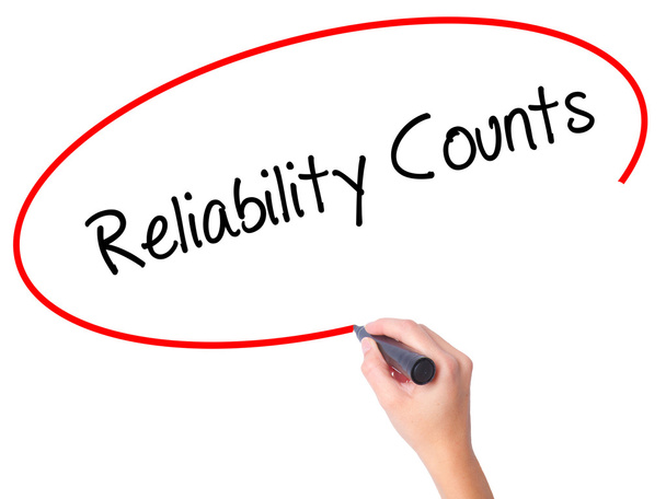 Women Hand writing Reliability Counts with black marker on visua - Photo, Image