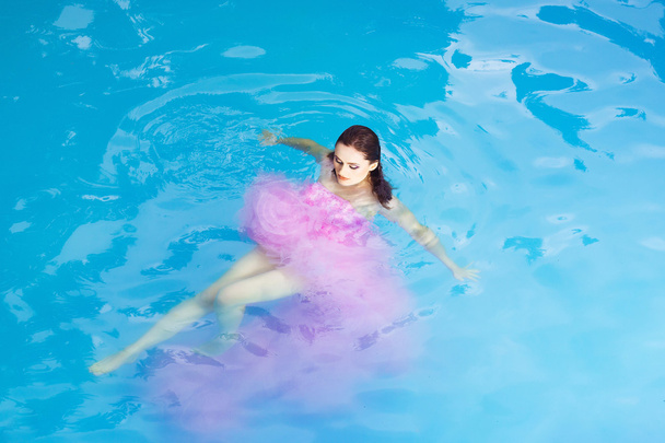 pretty sexy woman in swimming pool - Photo, Image