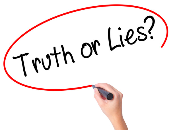 Женщины пишут правду или ложь? с черным маркером на визуальном диске
 - Фото, изображение