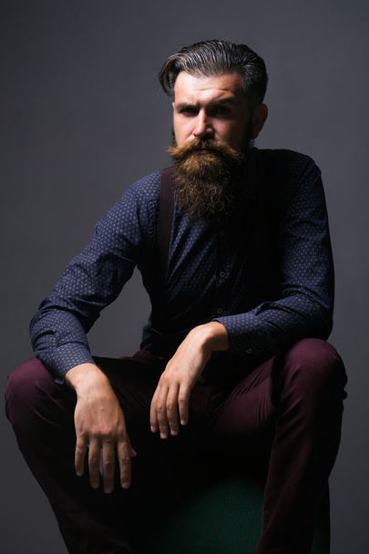 handsome bearded fashionable man - Фото, зображення