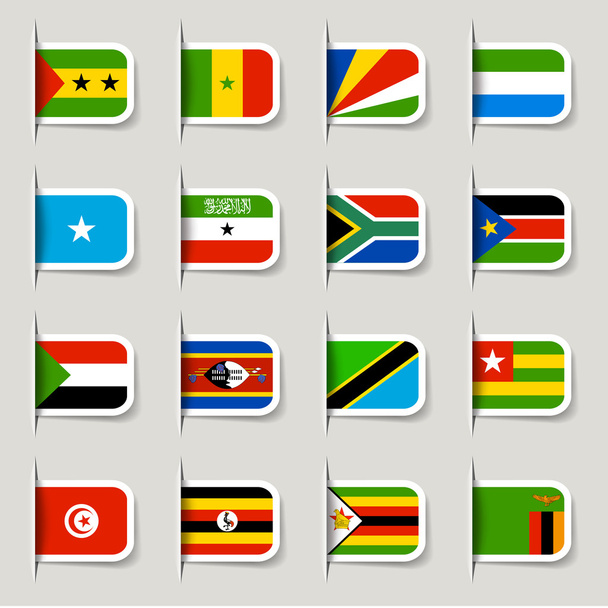 Label - African Flags - ベクター画像