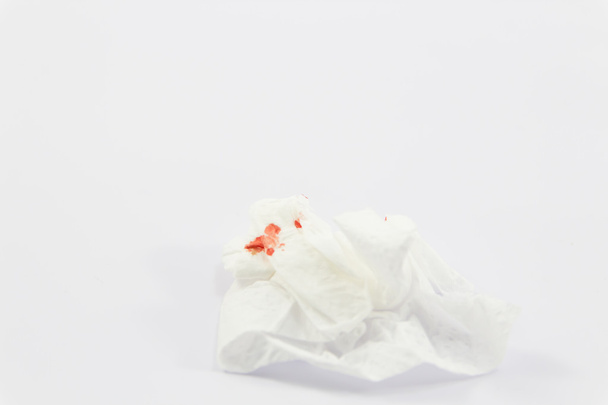 Sang sur tissu sur fond blanc
 - Photo, image