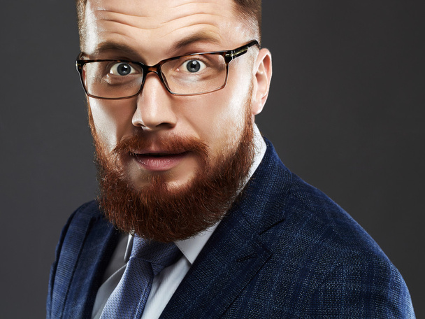 komik sakallı adam gözlük - Fotoğraf, Görsel