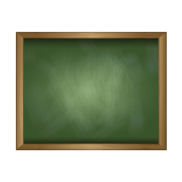 Blank green chalkboard horizontal. Vector illustration. - Vector, Image
