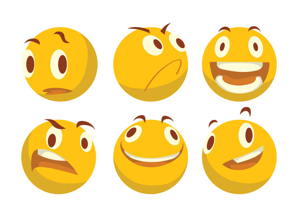 Set gelber Emoticons - Vektor, Bild