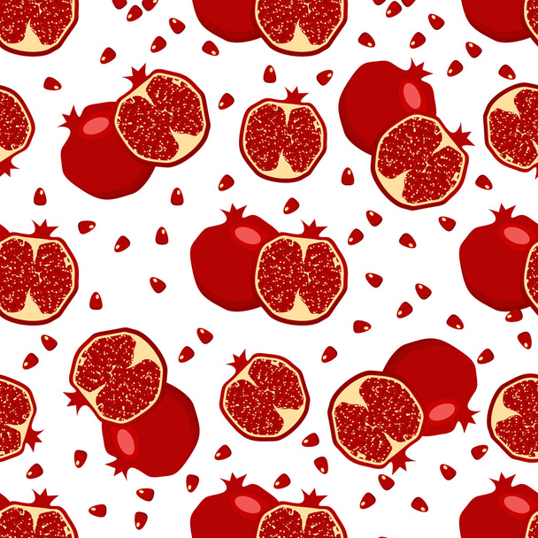 Červená čerstvá granátové jablko vzor vektor. - Vektor, obrázek