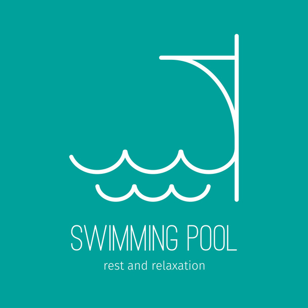Icono de piscina en forma de olas
 - Vector, Imagen