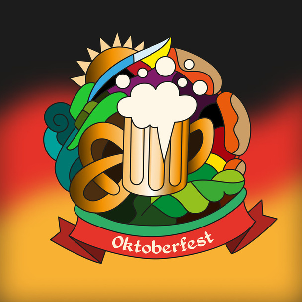 ドイツビールフェスティバルのテーマ - ベクター画像