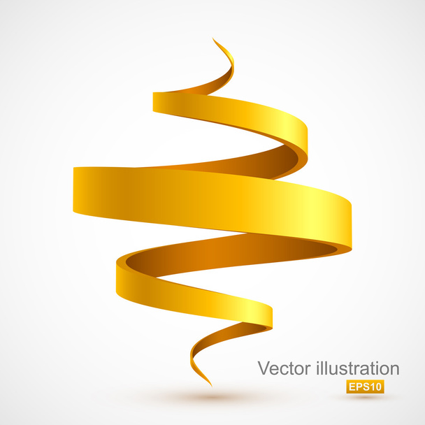 Yellow spiral ribbon - Vector, imagen