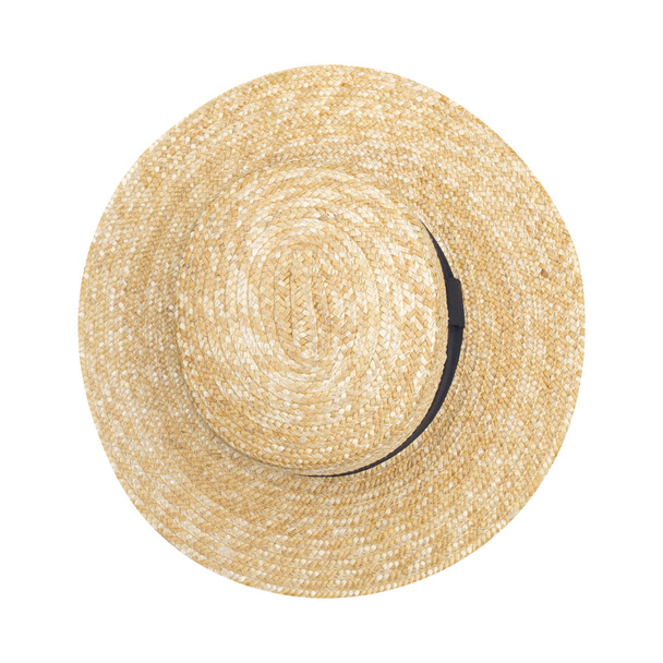 Ψάθινο καπέλο απομονωμένο σε λευκό φόντο - Φωτογραφία, εικόνα