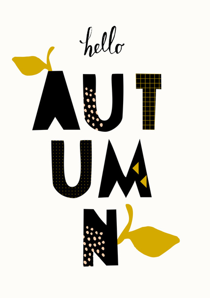 Typographic Autumn Design - Vector, afbeelding