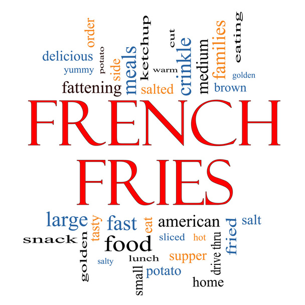 Francia krumplit szó felhő fogalmát - Fotó, kép
