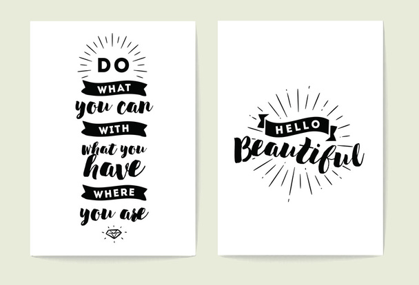 Typography cards set. - Vector, Image
